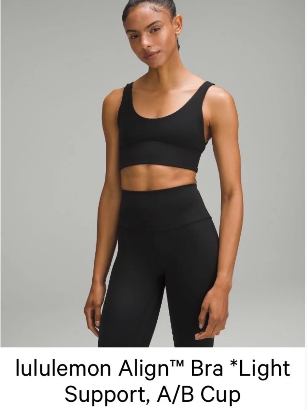 lululemon athletica Align Light Support Sports Bra - Black size: 8 - Picture 1 of 3